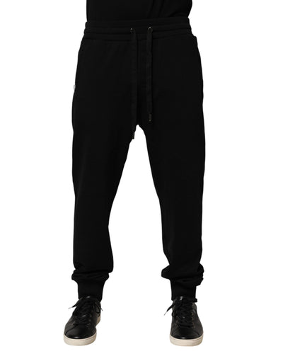 Dolce & Gabbana Black DG Logo Cotton Jogger Sweatpants Pants