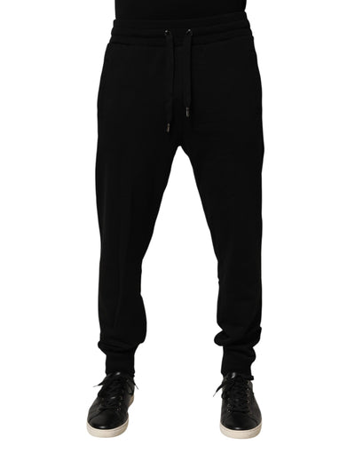 Dolce & Gabbana Black DG Logo Cotton Jogger Sweatpants Pants