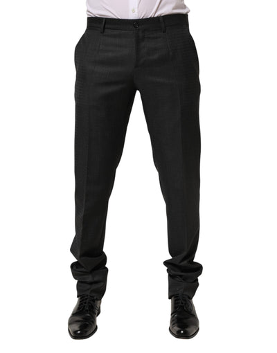 Dolce & Gabbana Black Wool Formal Dress Men Trouser Pants