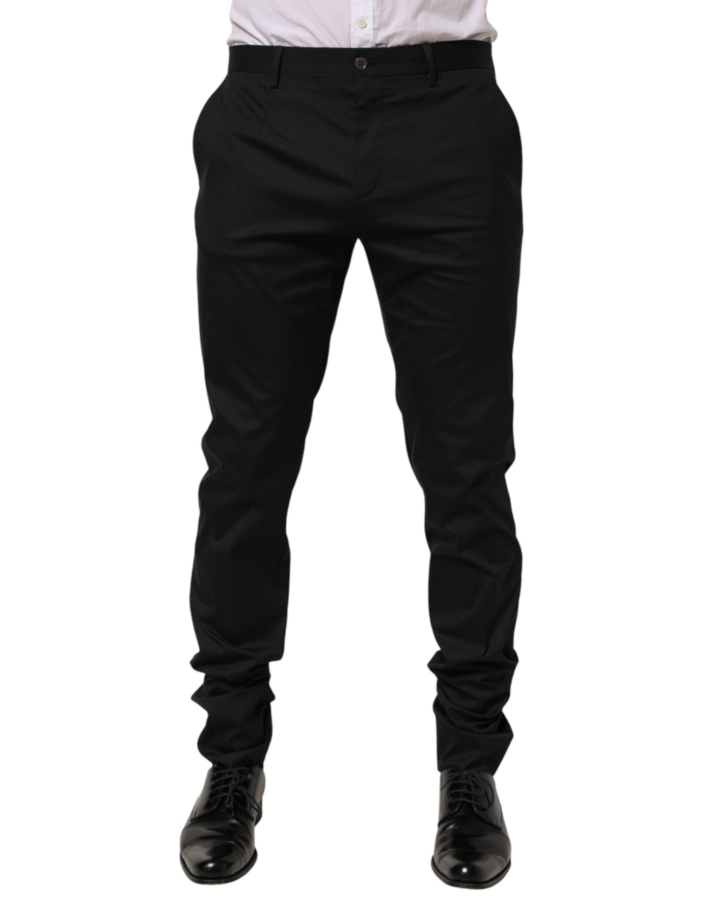 Dolce & Gabbana Black Cotton Formal Dress Men Trouser Pants