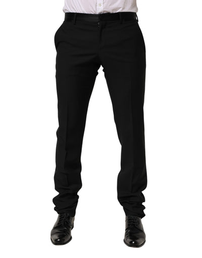Dolce & Gabbana Black Wool Formal Dress Men Trouser Pants