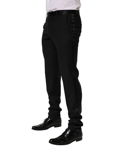 Dolce & Gabbana Black Wool Formal Dress Men Trouser Pants