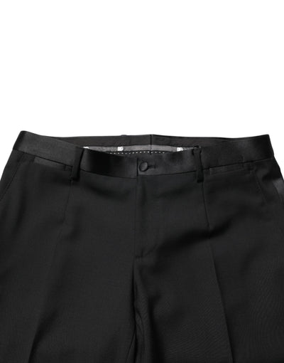 Dolce & Gabbana Black Wool Formal Dress Men Trouser Pants