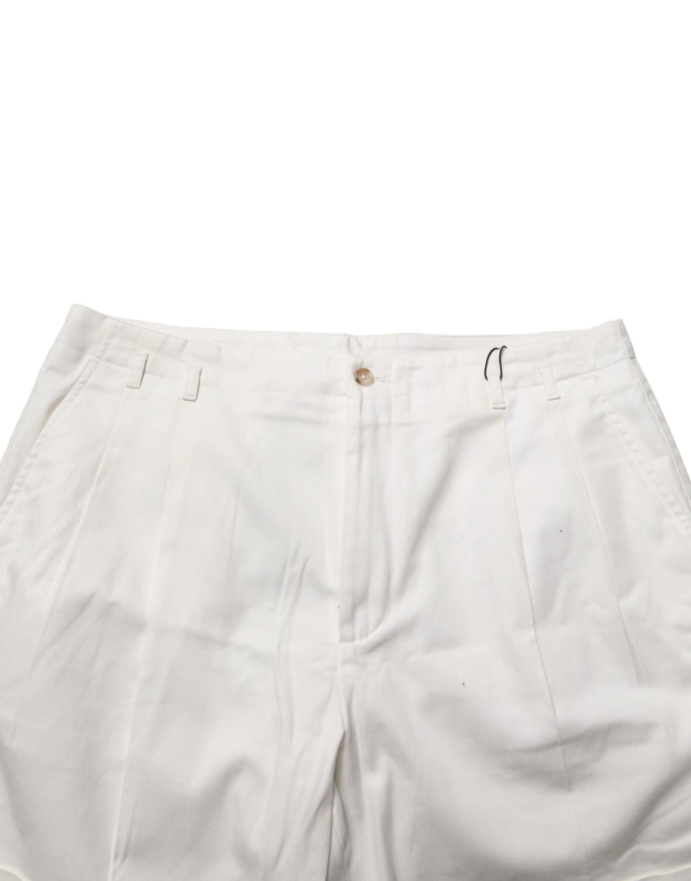 Dolce & Gabbana White Cotton Mid Waist Men Bermuda Shorts