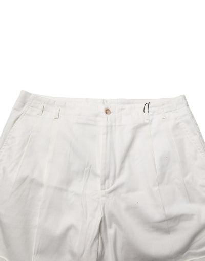 Dolce & Gabbana White Cotton Mid Waist Men Bermuda Shorts
