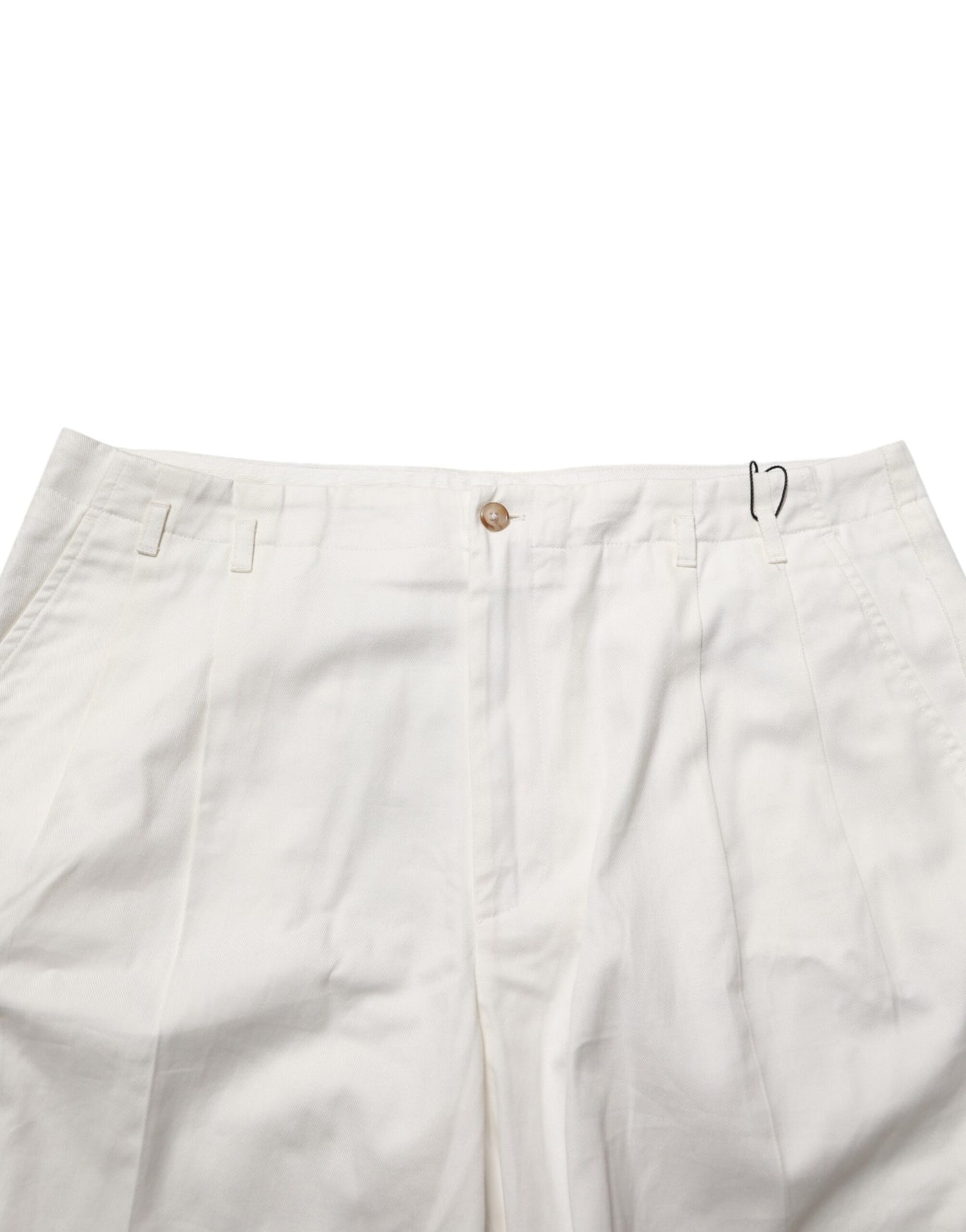Dolce & Gabbana White Cotton Mid Waist Men Bermuda Shorts