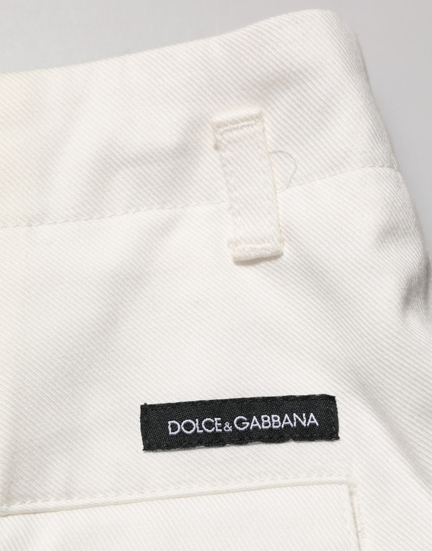 Dolce & Gabbana White Cotton Mid Waist Men Bermuda Shorts