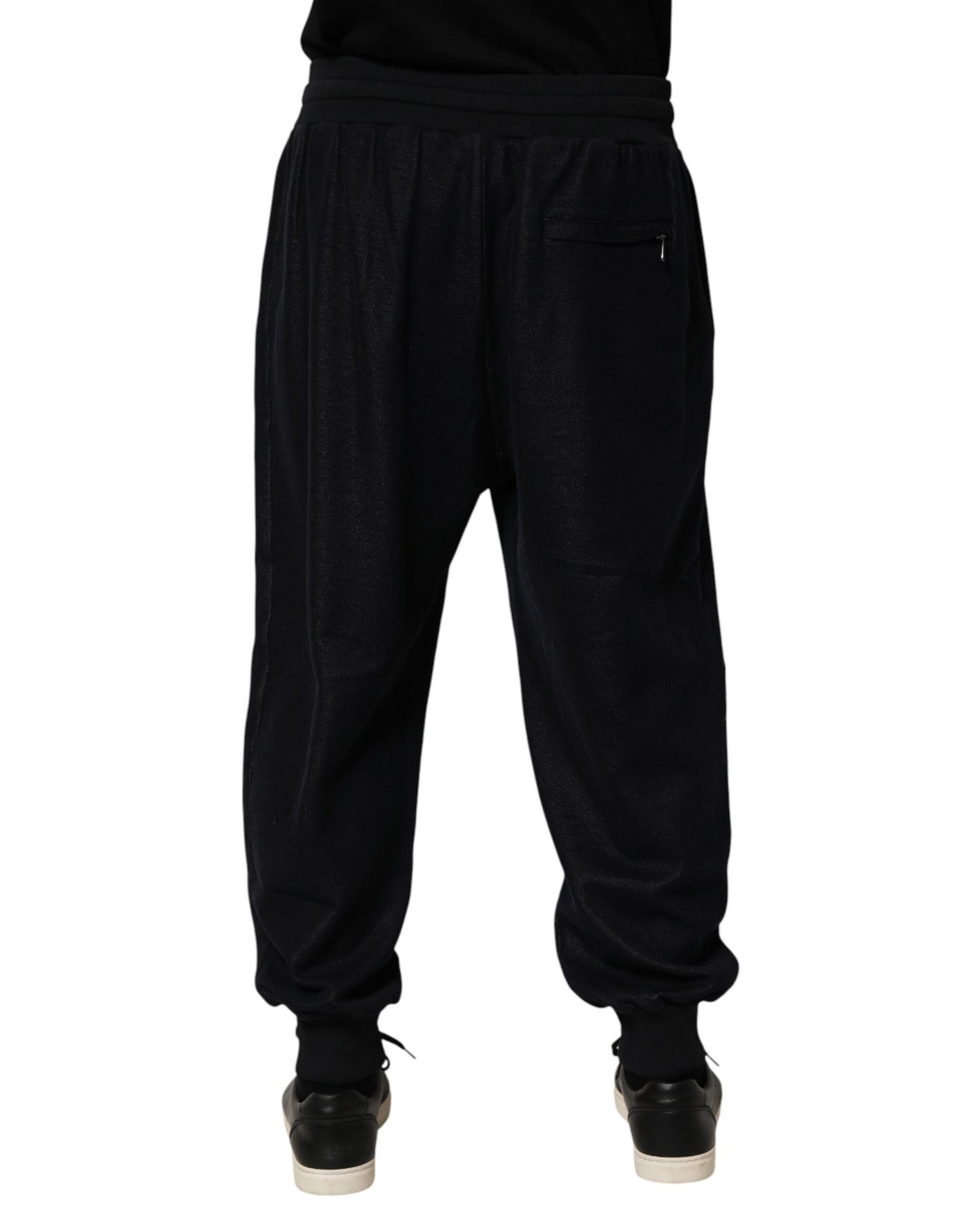 Dolce & Gabbana Black Cotton Blend Drawstring Jogger Jogger Pants