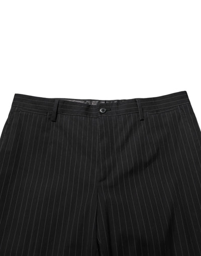 Dolce & Gabbana Black Striped Dress Formal Men Trouser Pants