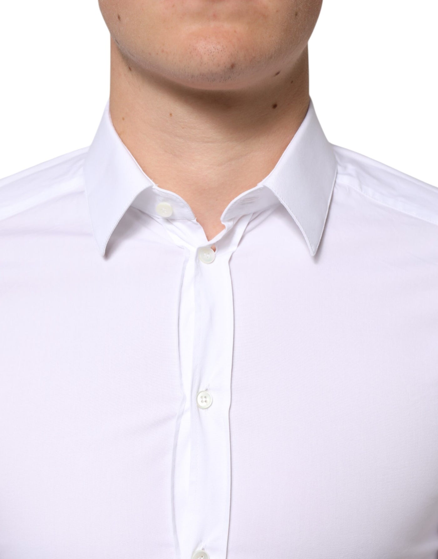 Dolce & Gabbana White Cotton GOLD Formal Men Dress Shirt