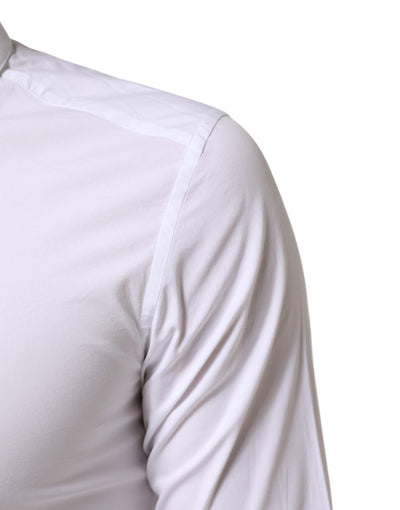 Dolce & Gabbana White Cotton GOLD Formal Men Dress Shirt