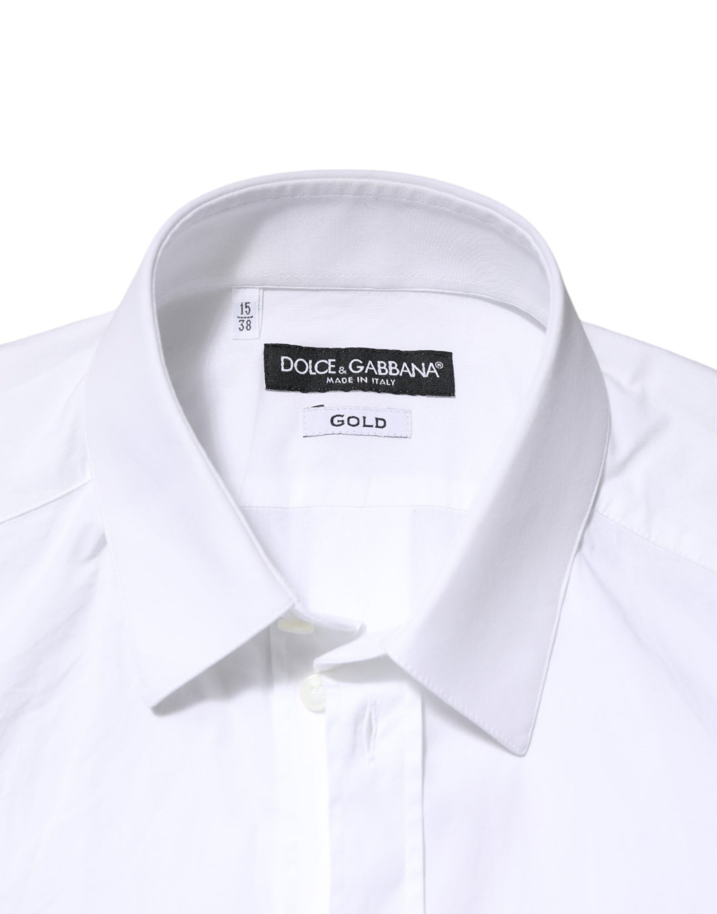 Dolce & Gabbana White Cotton GOLD Formal Men Dress Shirt