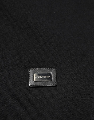 Dolce & Gabbana Sweater Black Cotton Hooded Men Sweatshirt Sweater