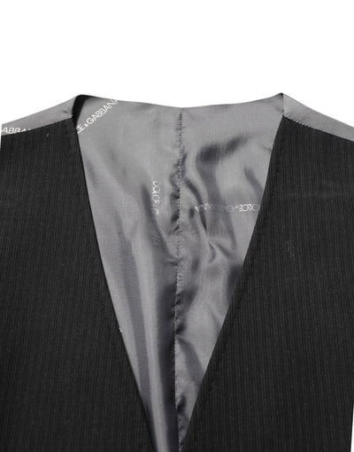 Dolce & Gabbana Black Cotton Waistcoat Dress Men Formal Vest