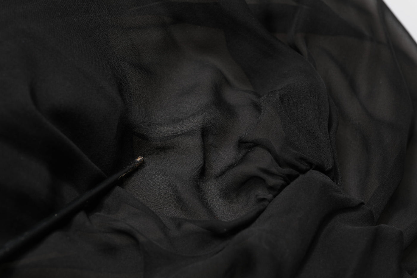 Dolce & Gabbana Black Silk Tulle Long Sleeve V-neck Dress