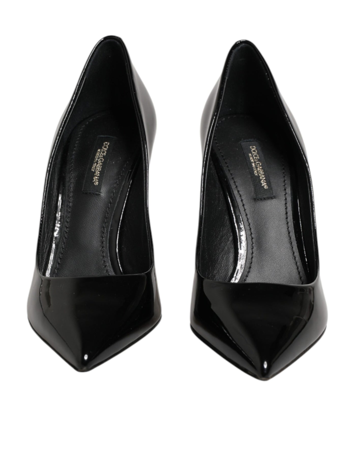 Dolce & Gabbana Black Leather Stiletto Heels Pumps Shoes