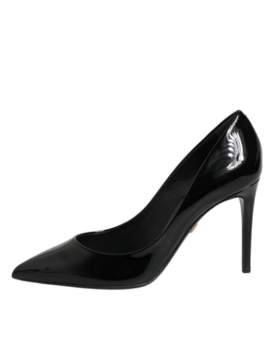 Dolce & Gabbana Black Leather Stiletto Heels Pumps Shoes