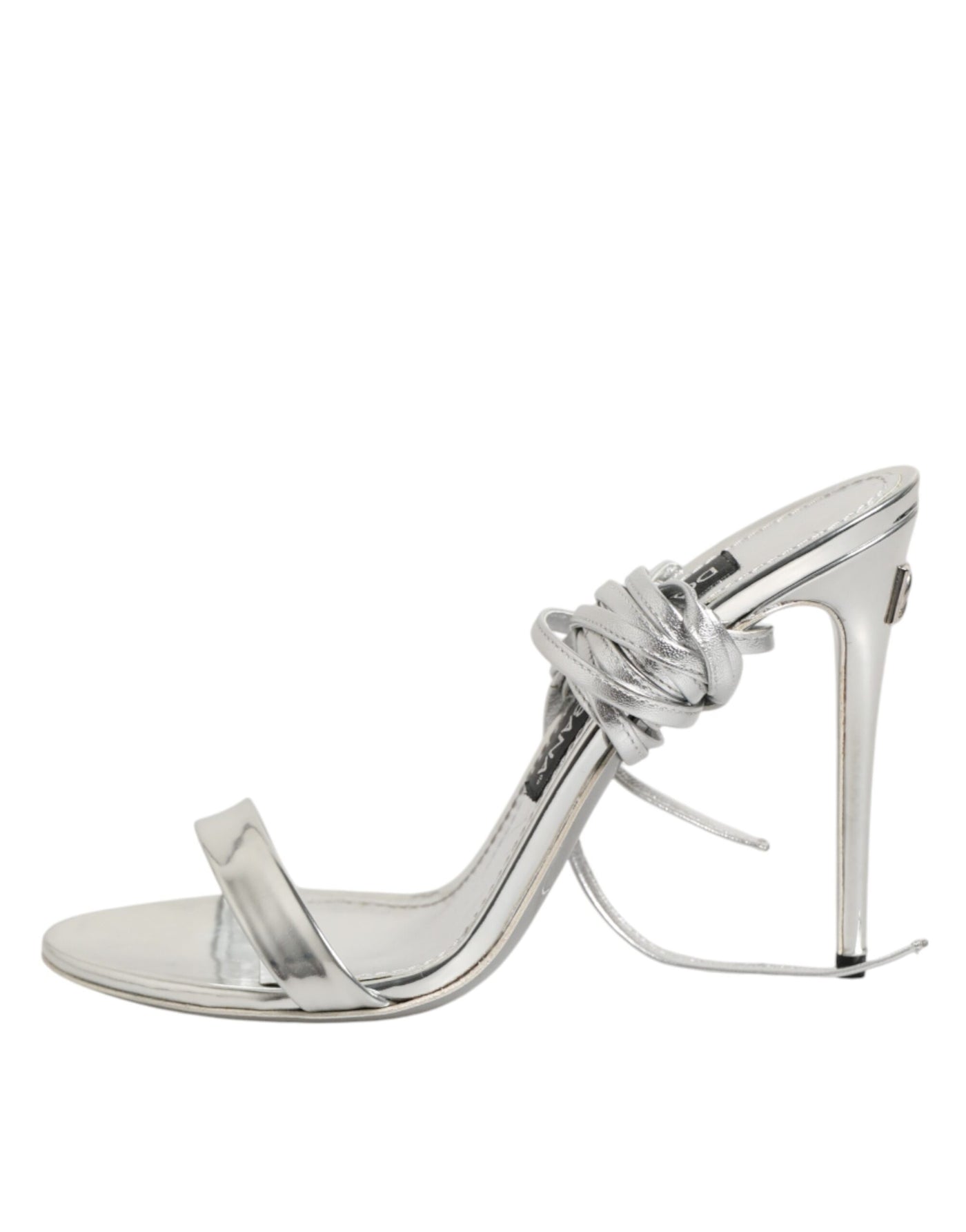 Dolce & Gabbana Silver Strappy High Heels Sandals Shoes