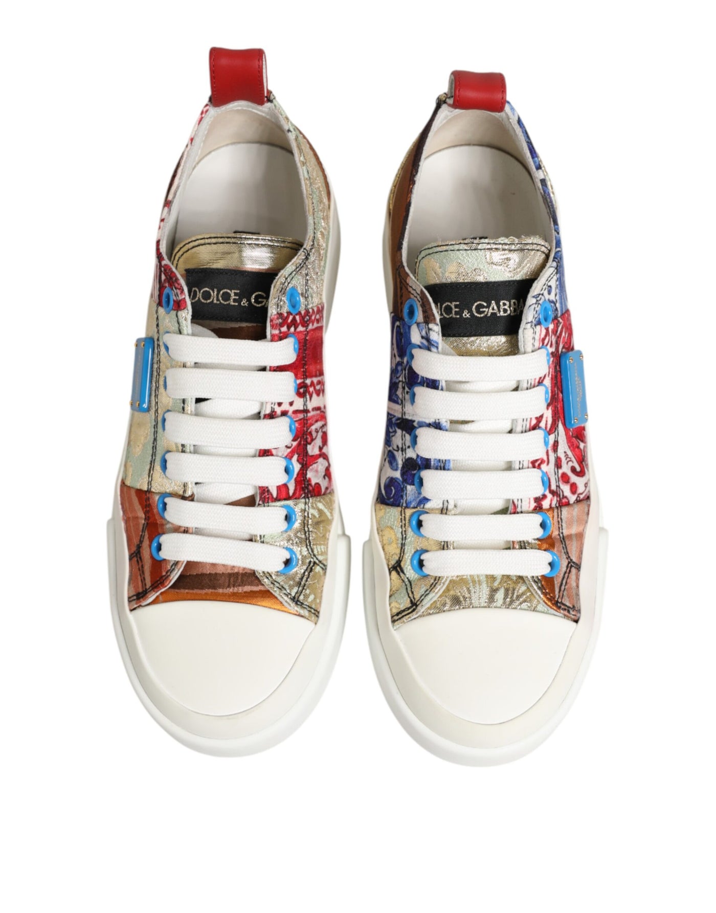 Dolce & Gabbana Multicolor Patchwork Low Top Sneakers Shoes