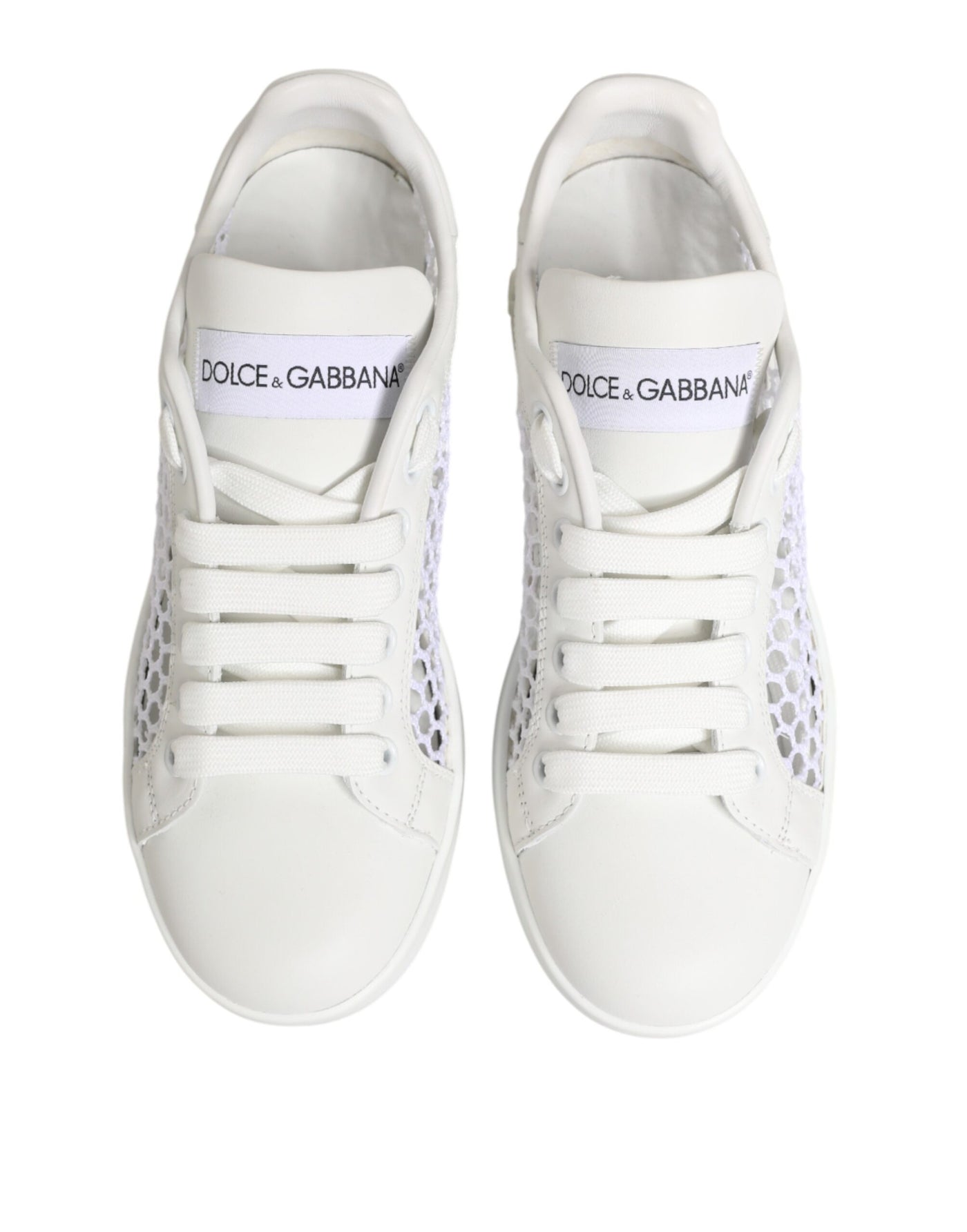 Dolce & Gabbana White Mesh Inserts Low Top Sneakers Shoes