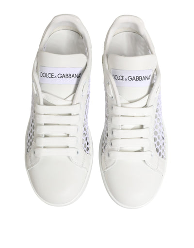 Dolce & Gabbana White Mesh Inserts Low Top Sneakers Shoes