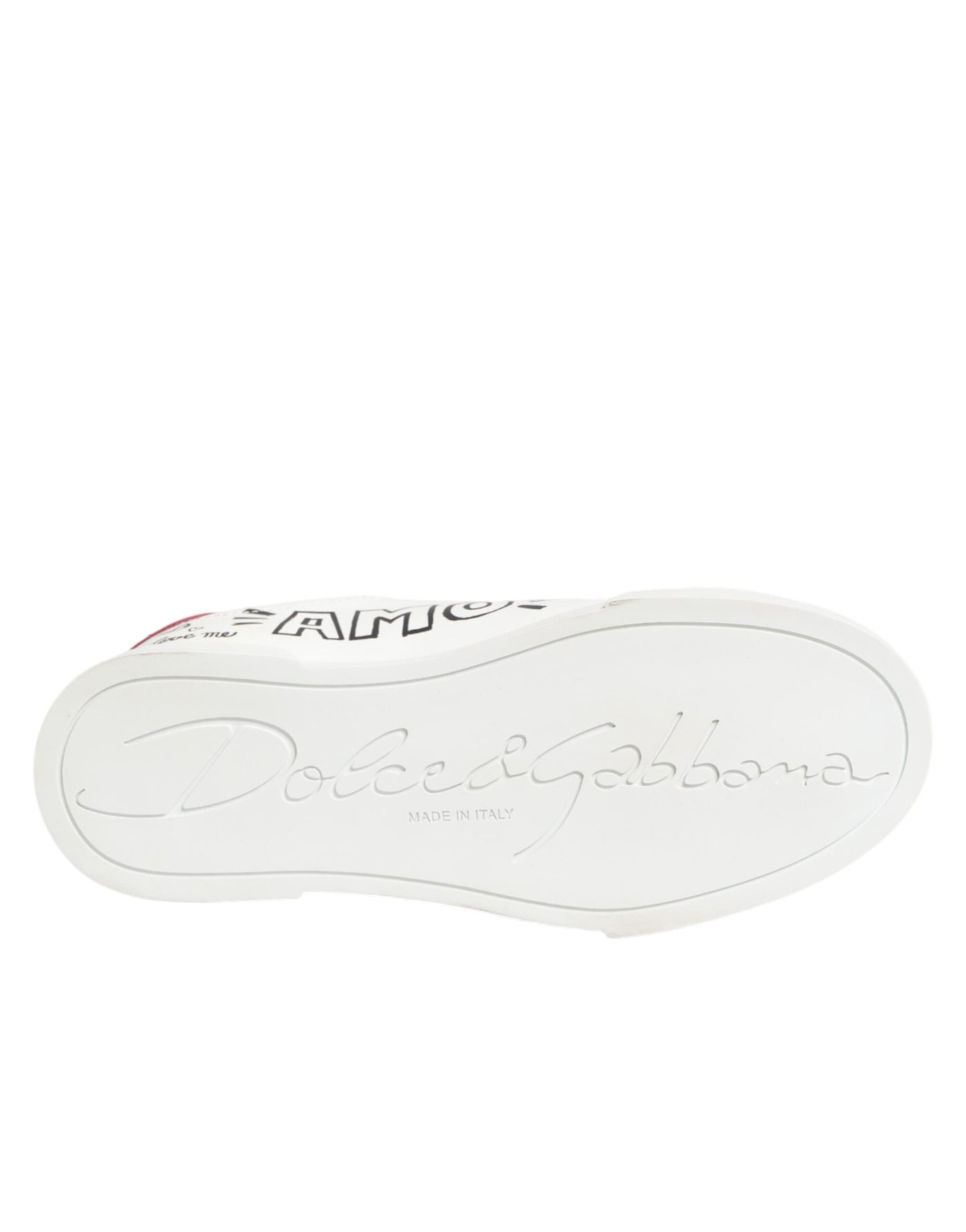 Dolce & Gabbana White Leather Graffiti Low Top Sneakers Shoes