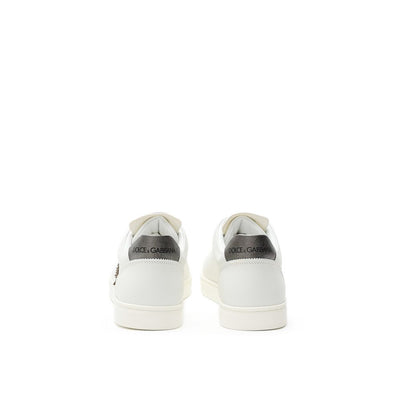 Dolce & Gabbana White Leather Low Top Sneakers