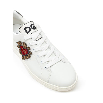 Dolce & Gabbana White Leather Low Top Sneakers