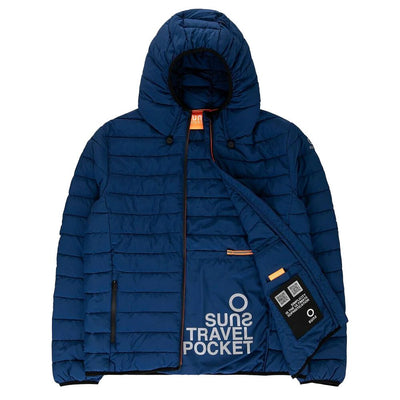 Suns Blue Polyester Men's Quilted Jacket