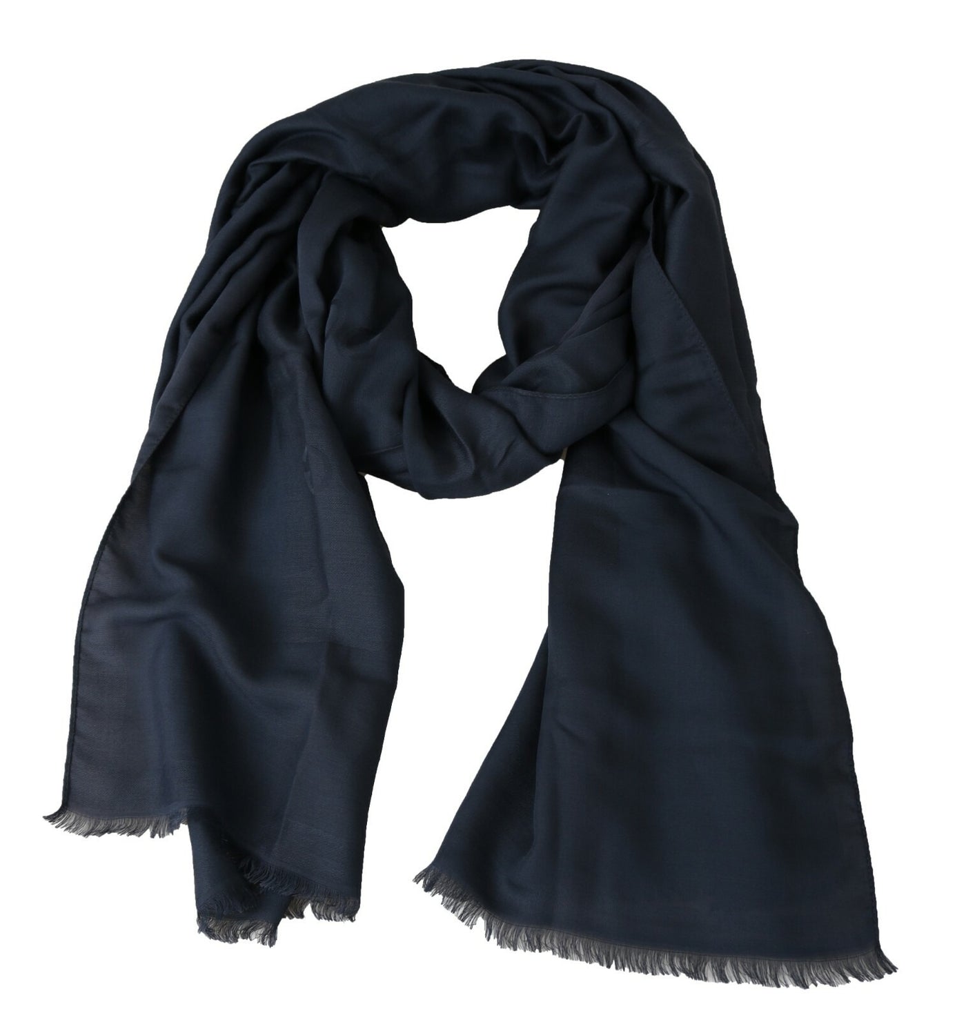 Dolce & Gabbana Modal Navy Blue Neck Wrap Men Shawl Scarf