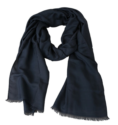 Dolce & Gabbana Modal Navy Blue Neck Wrap Men Shawl Scarf