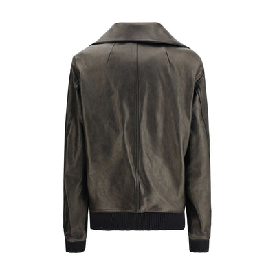 Rick Owens Black Lamb Leather Jackets And Coat