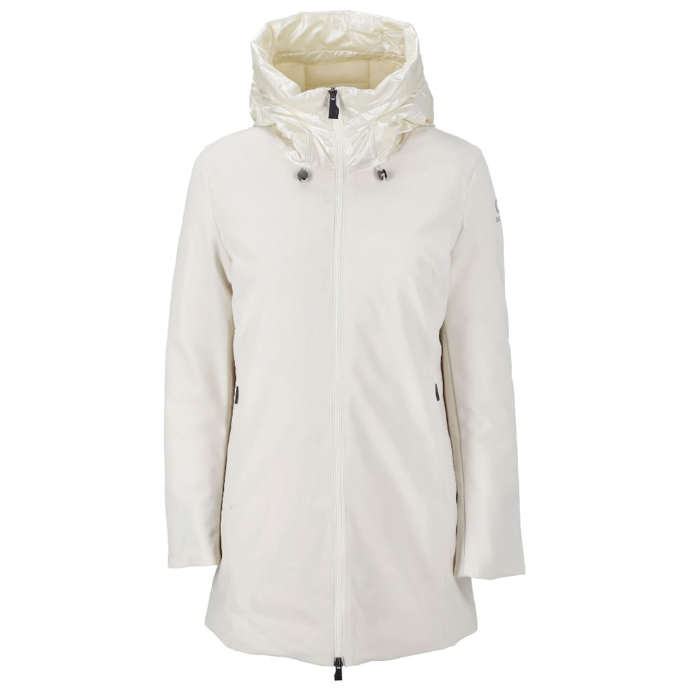Suns White Polyester Jackets & Coat