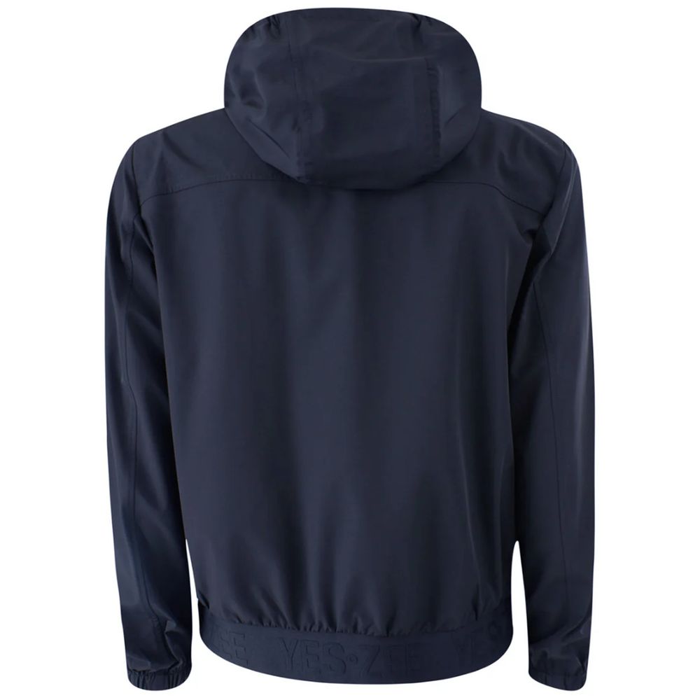 Yes Zee Blue Nylon Jackets & Coat