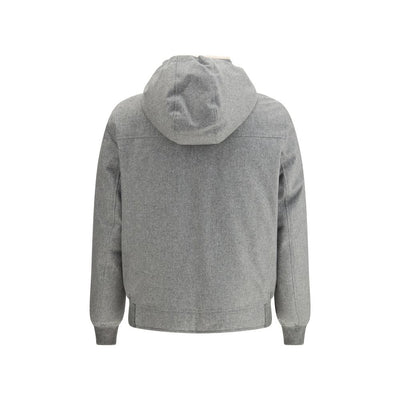 Brunello Cucinelli Gray Wool Full-Length Jacket