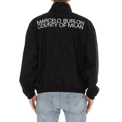 Marcelo Burlon Black Cotton Shell Jacket