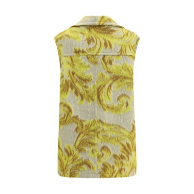 Etro Yellow Wool Sleveless Jacket