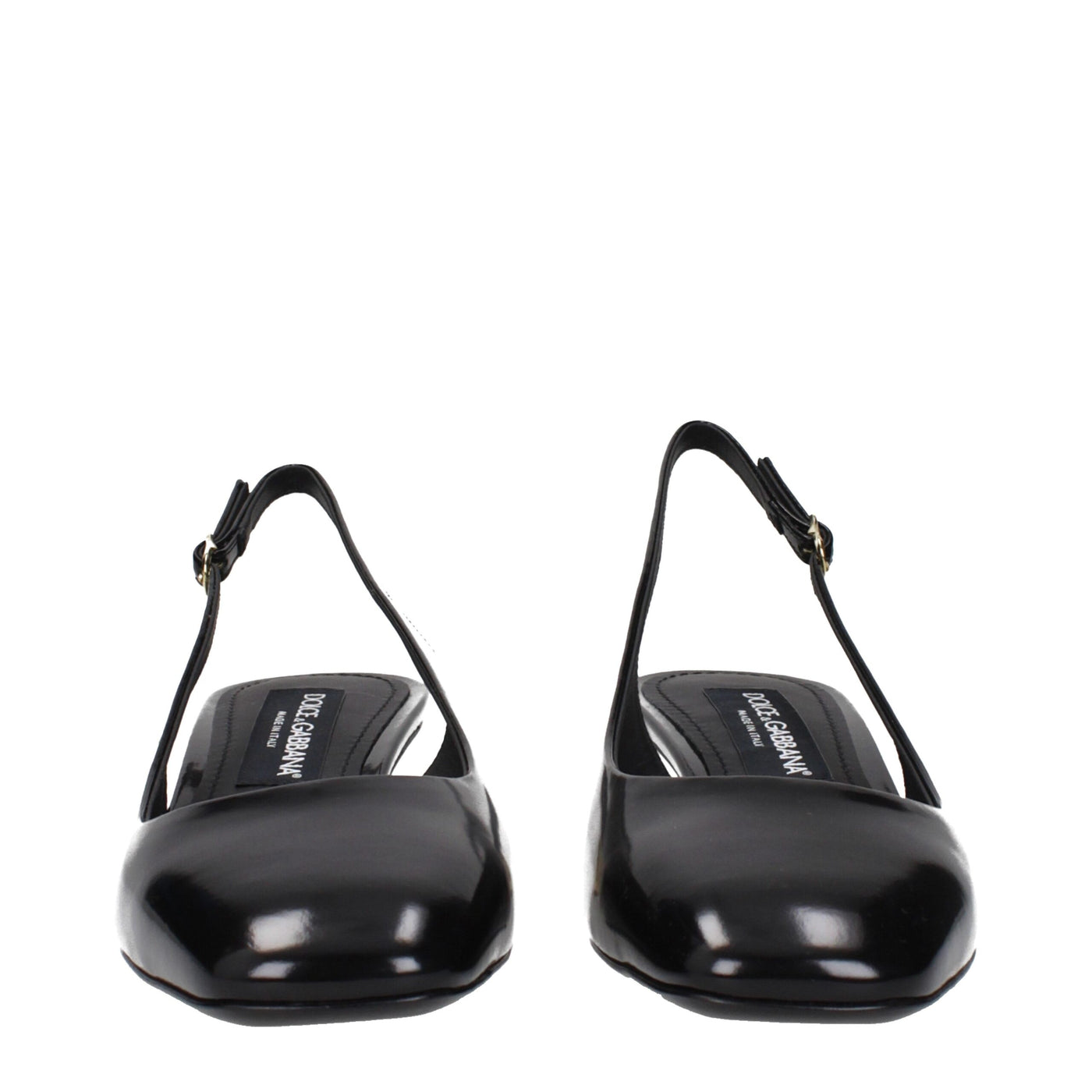 Dolce & Gabbana Black Leather Mid Heel Pumps