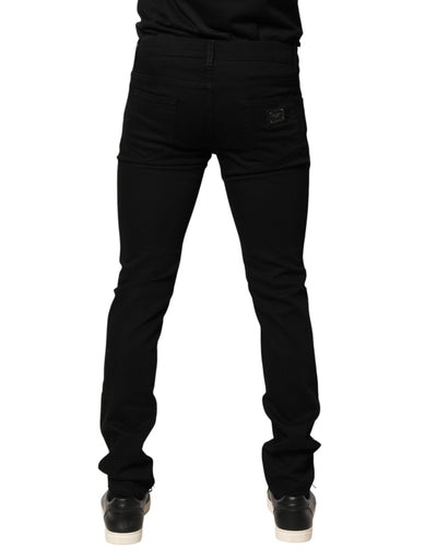 Dolce & Gabbana Black Sacred Heart Men Cotton Denim Jeans