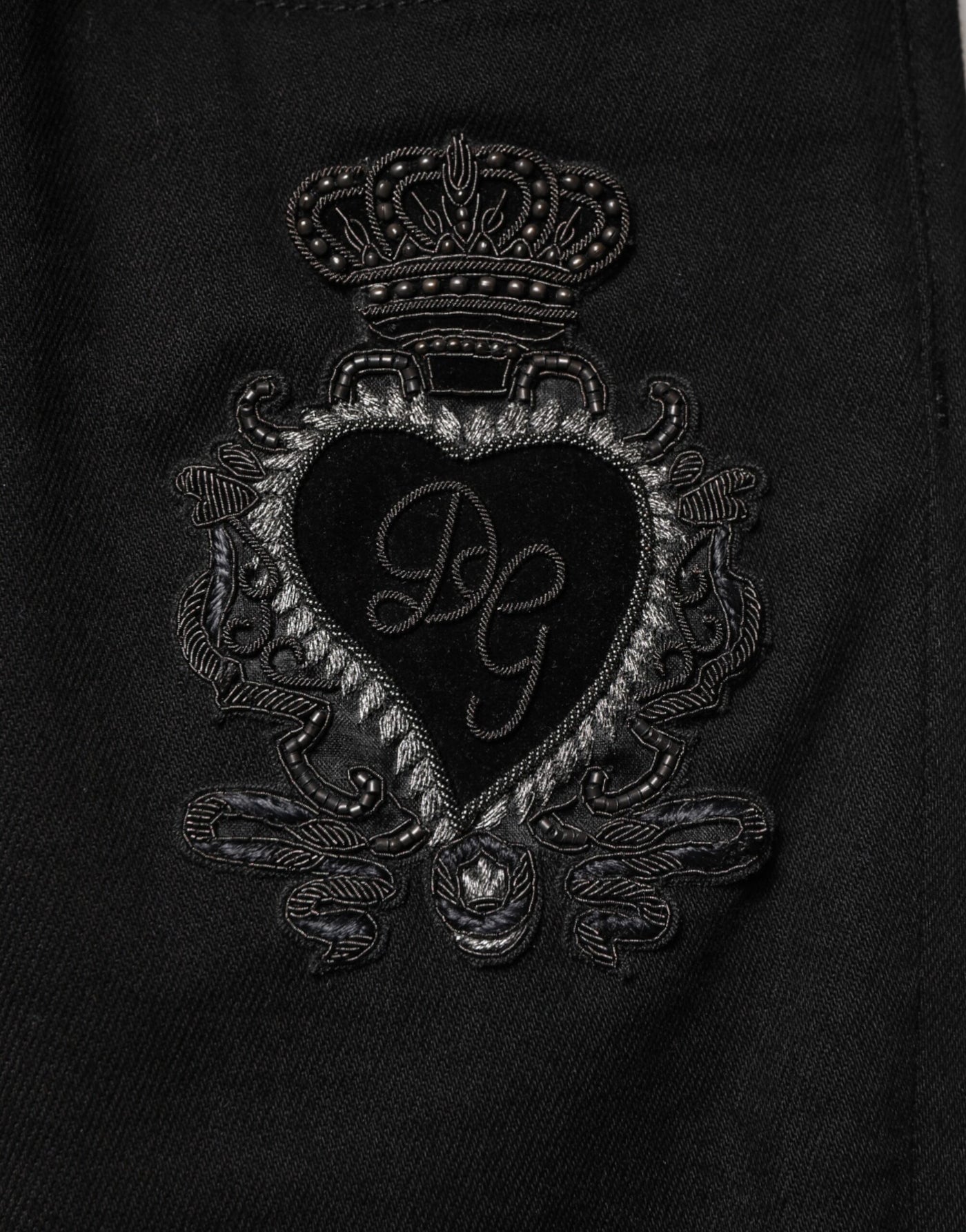 Dolce & Gabbana Black Sacred Heart Men Cotton Denim Jeans