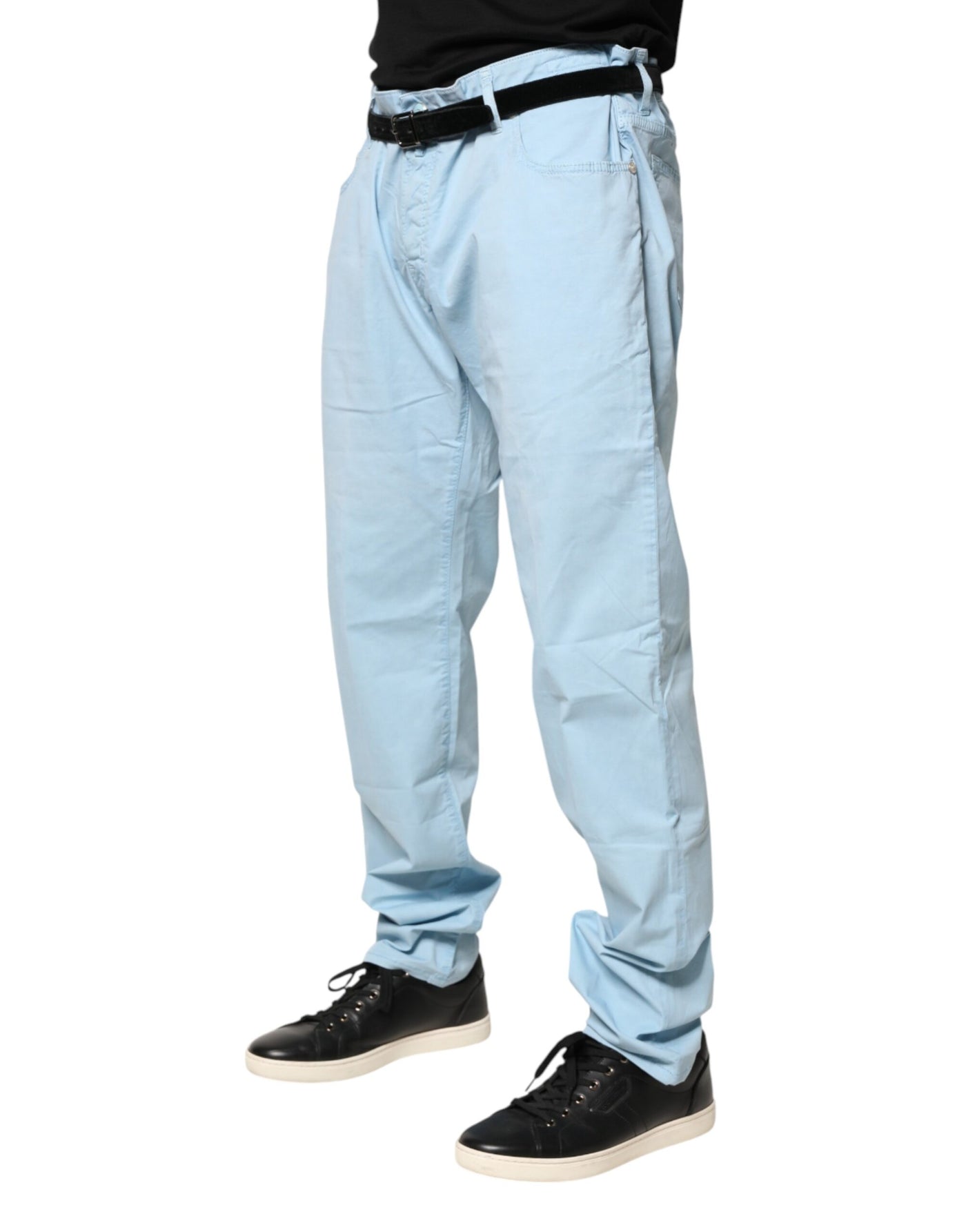 Jacob Cohen Light Blue Cotton Straight Fit Men Denim Jeans