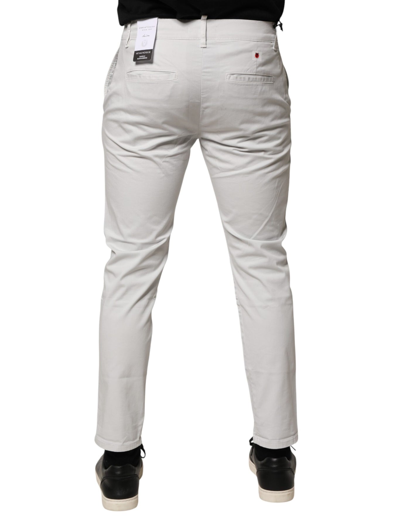 Daniele Alessandrini White Cotton Mid Waist Skinny Men Denim Jeans