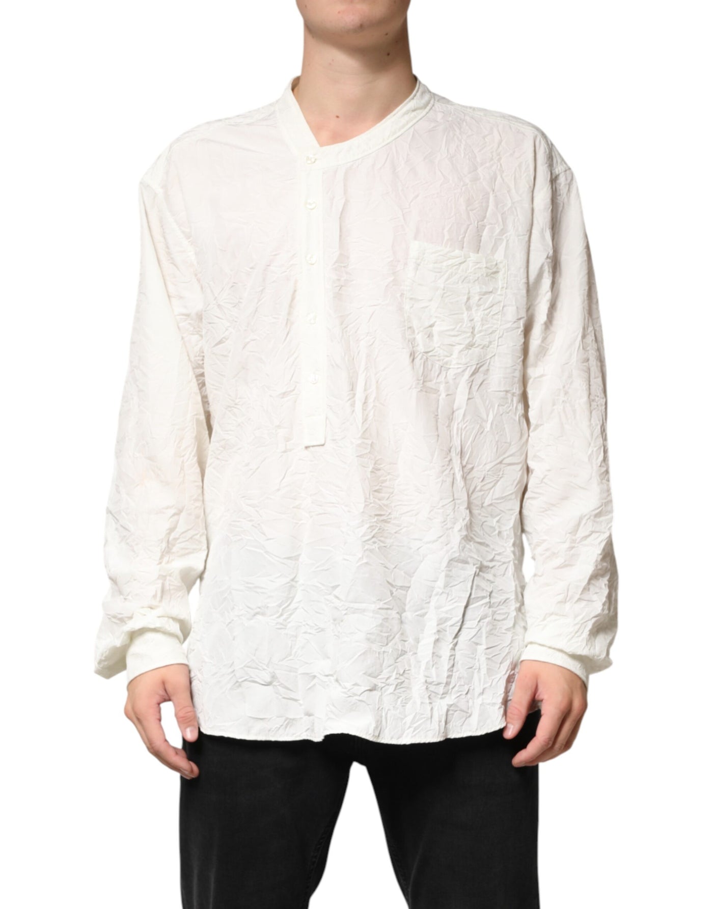 Dolce & Gabbana White Cotton Men Long Sleeves Men Shirt