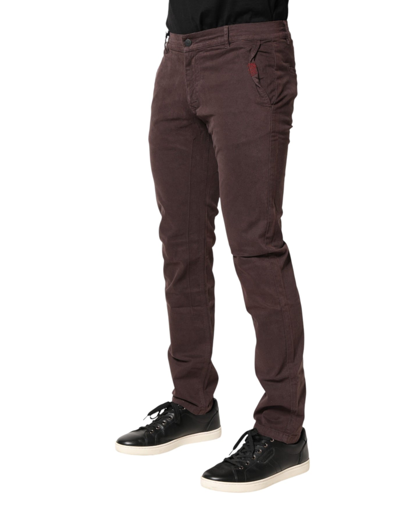 Daniele Alessandrini Brown Cotton Mid Waist Skinny Men Denim  Jeans