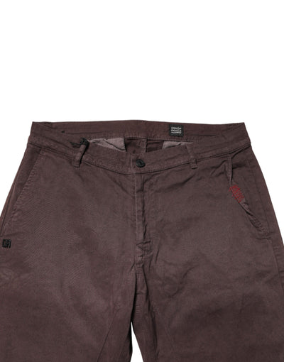 Daniele Alessandrini Brown Cotton Mid Waist Skinny Men Denim  Jeans