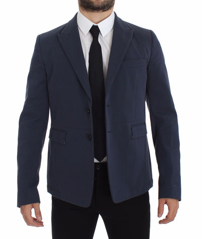 Dolce & Gabbana Blue Cotton Stretch Casual Blazer