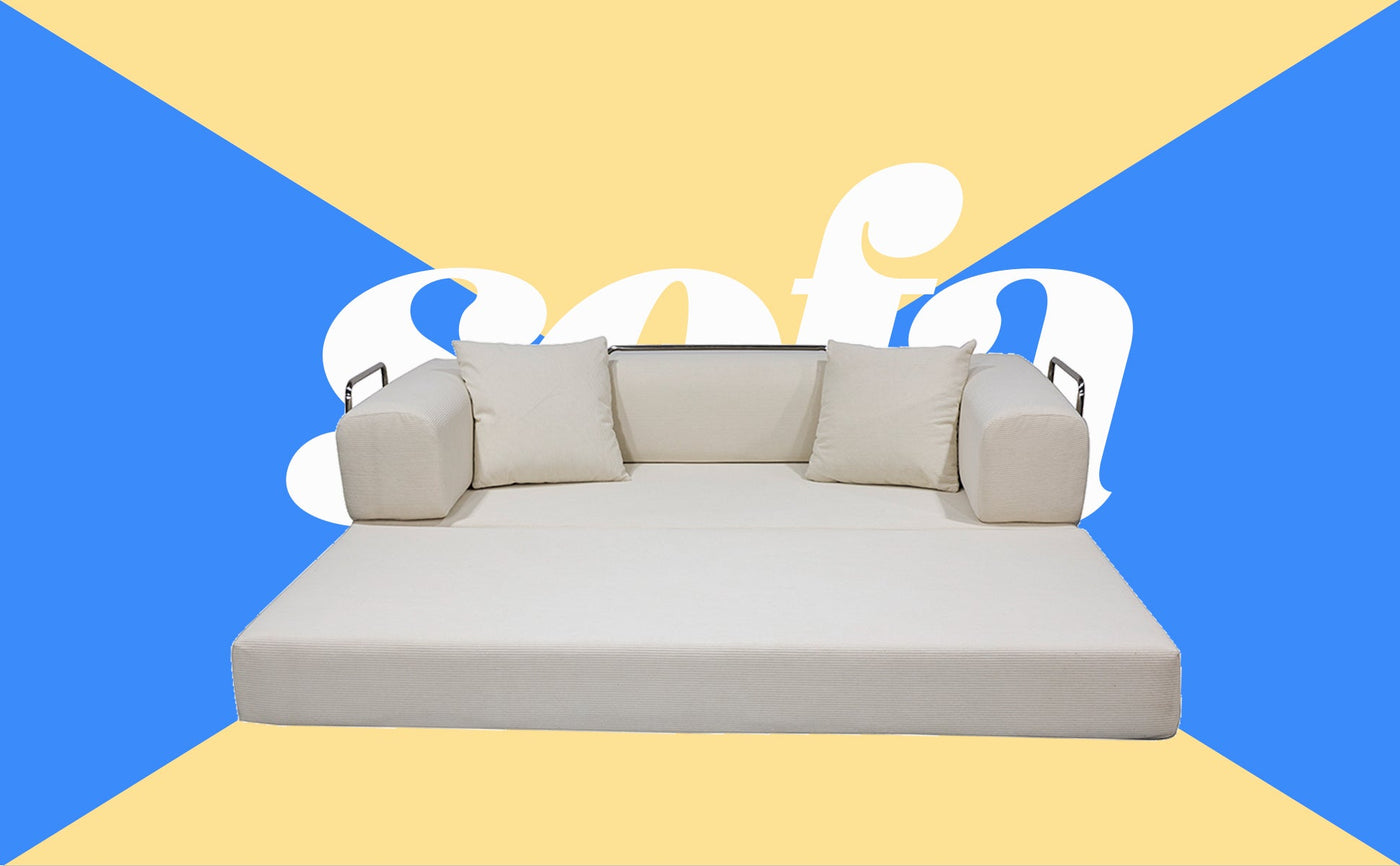Double sofa, sofa bed, multifunctional compression sofa, wide body sofa, pure sponge sofa, fine striped velvet fabric sofa