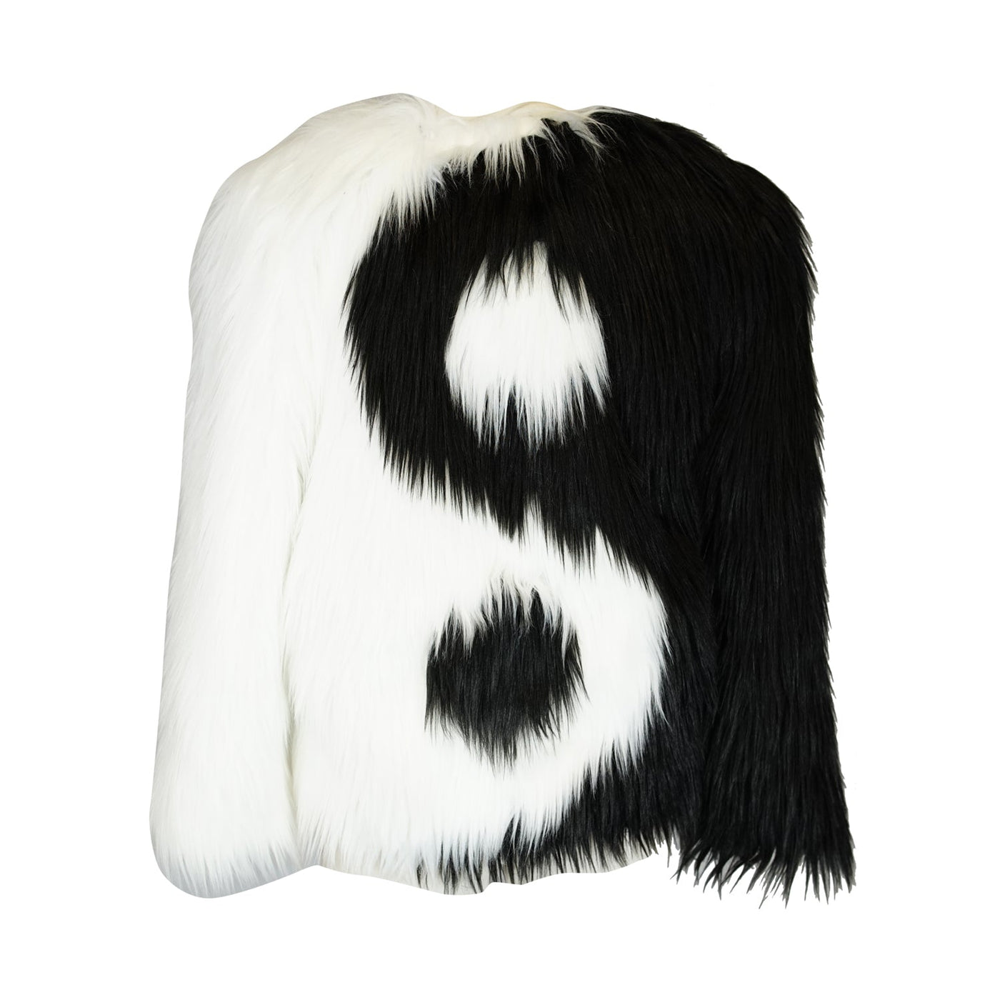Harmony Faux Fur Yin-Yang Jacket in Noir et Blanc