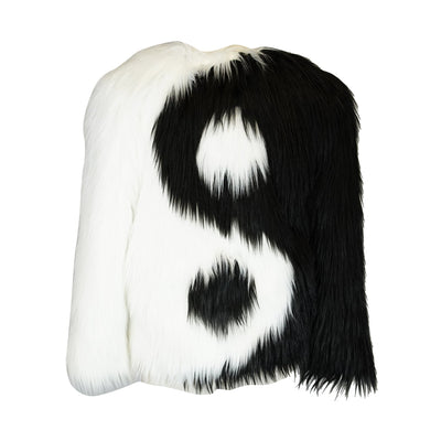 Harmony Faux Fur Yin-Yang Jacket in Noir et Blanc