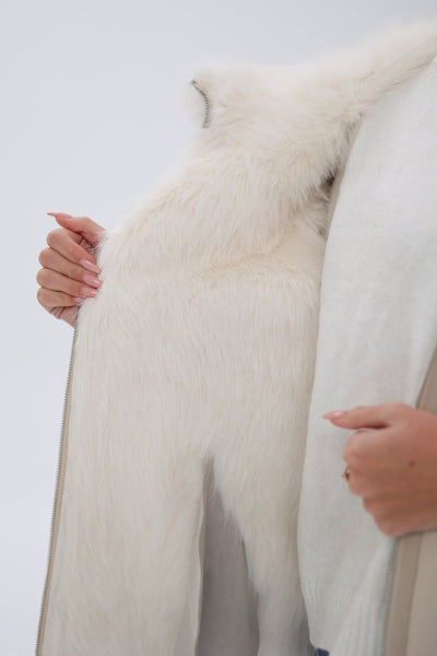 ⇆ Reversible Hooded Wool Blend Jacket